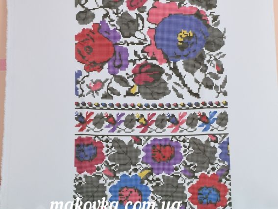 Б-177ГБ Заготовка для вишиванки Блуза Галичанка, габардин, колір Біла, Бісерок