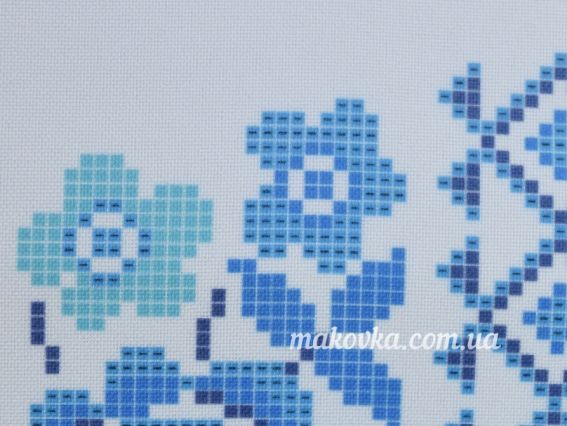 Б-180ГБ Заготовка Блуза Уквітчана весна, габардин, колір Біла, Бісерок