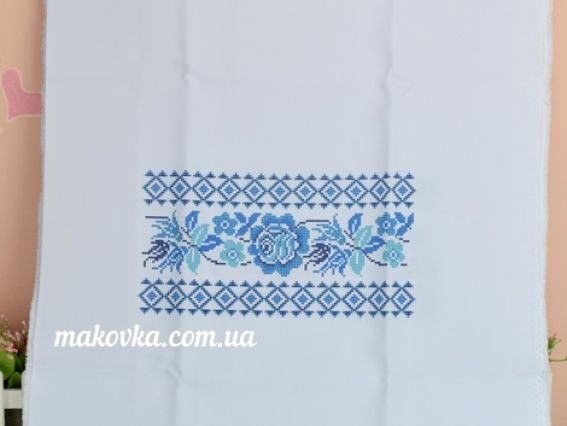 Б-180ГБ Заготовка Блуза Уквітчана весна, габардин, колір Біла, Бісерок