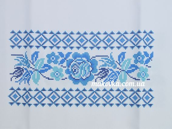 Б-180ГБ Заготовка Блуза Уквітчана весна, габардин, колір Біла, Бісерок