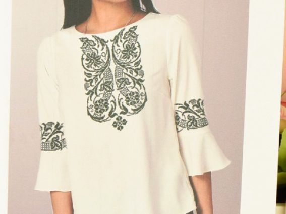 Б-191 Дм Заготовка Блуза Краса, домотканна, біла, Бісерок