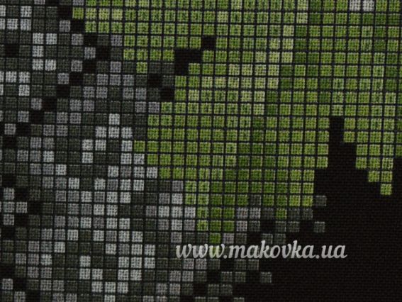 Б-55-ГЛ Блуза Мальви в орнаменті, Бісерок, габардин чорного кольору, Бісерок, заготовка для вишиванки