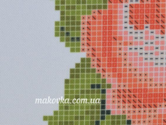 Б-93ГБ Заготовка для вишиванки Блуза Троянди , габардин, колір Біла, Бісерок