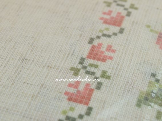 Заготовка Блуза Дитяча Ніжність трояндочки, домотканна. колір льон, Бісерок Д100-ДмЛ