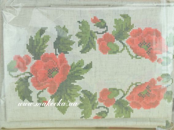 Заготовка Блуза дитяча Маки, домотканна. колір льон, Бісерок Д19-ДмЛ