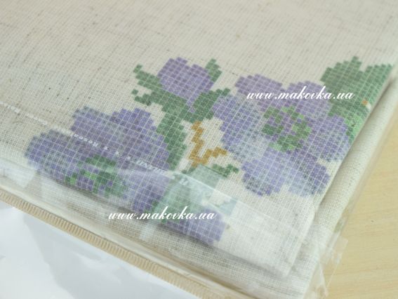 Заготовка Плаття дитяче просте Сині квіти, домоткане. колір льон, Бісерок ДПп-30-ДмЛ