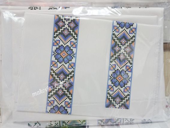 Ч-330 Дм Заготовка Сорочка мужская Цветочный  Орнамент, ТМ Бисерок, на домотканая ткань под вышивку