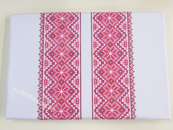 Ч-510ч Дм чоловіча Сорочка Орнамент бордово-чорно-червоний, Бісерок заготовка на домоткана тканина під вишивку