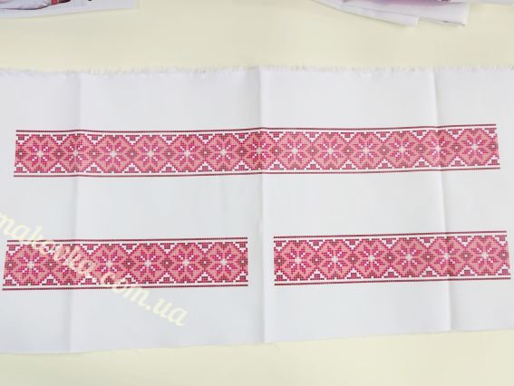 Ч-510ч Дм чоловіча Сорочка Орнамент бордово-чорно-червоний, Бісерок заготовка на домоткана тканина під вишивку