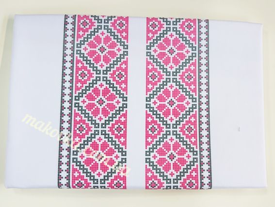 Ч-515ч Дм чоловіча Сорочка Орнамент чорно-червоний, Бісерок заготовка на домоткана тканина під вишивку