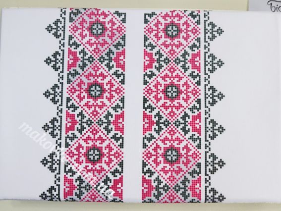 Ч-529ч Дм Заготовка мужская Сорочка Орнамент красно-черный, ТМ Бисерок, на домотканая ткань под вышивку