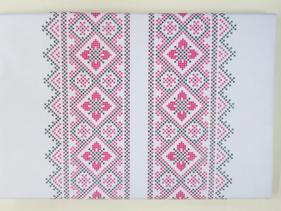 Ч-542ч Дм чоловіча Сорочка Орнамент червоно-чорний, Бісерок заготовка на домоткана тканина під вишивку