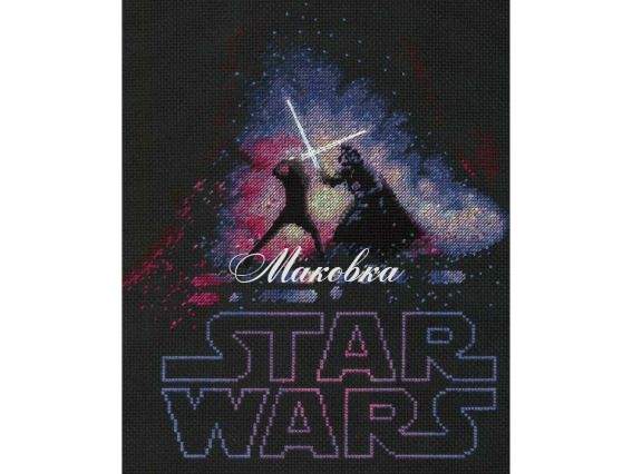 70-35382 Люк и Дарт Вейдер, Luke and Dart Vader, вышивка нитками DIMENSIONS