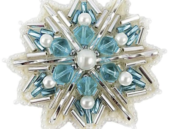 Набір для вишивання, прикраса брошка БП-252 Сніжинка Crystal Art (ЧМ)