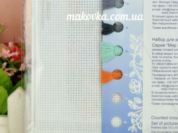 ВТ-204, Світ тварин (єнот), 10х10см, набір для вишивання хрестом Crystal Art (ЧМ)