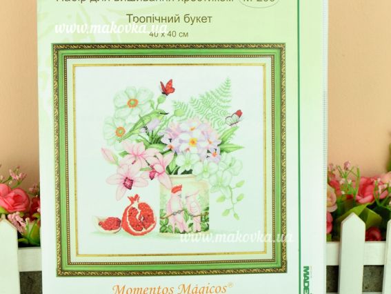 М-299 Тропічний букет, нитки набір для вишивання хрестиком Чарівна мить