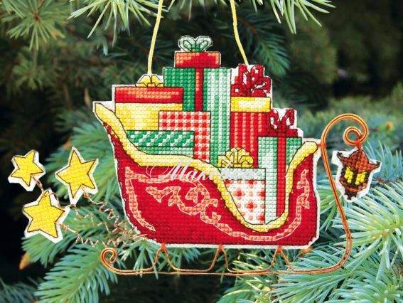 Т-01 Серія Новорічні іграшки (санчата) Crystal Art Набір для вишивання хрестиком Т-01 Серія Новорічні іграшки (санчата) Crystal Art Набір для вишивання хрестиком
