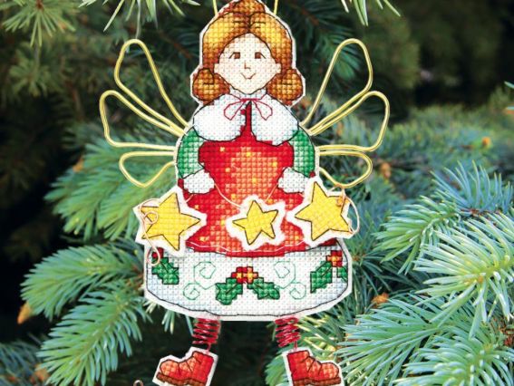 Т-02 Серія новорічні іграшки (янгол), вишивка хрестом Crystal Art (ЧМ)