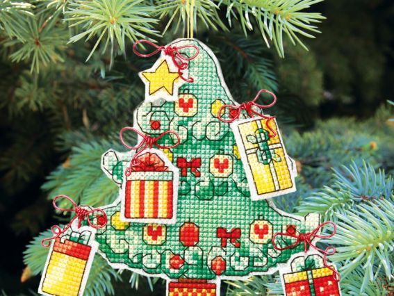 Т-05 Серія новорічні іграшки (ялинка), вишивка хрестом Crystal Art (ЧМ)