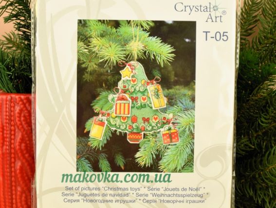 Т-05 Серія новорічні іграшки (ялинка), вишивка хрестом Crystal Art (ЧМ)