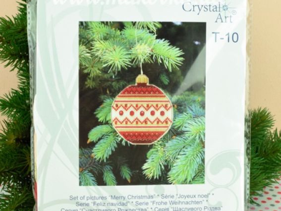 Набір новорічна іграшка Зимовий вечір (куля червона) Т-10 Crystal Art