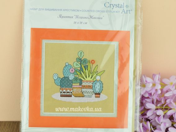 ВТ-199 Триптих Яскрава Мексика, набір для вишивання хрестом Crystal Art