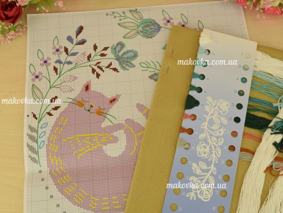 ВТ-218 Серія літній сон (білий кіт) 40х40см, набір для вишивання хрестом Crystal Art (ЧМ)