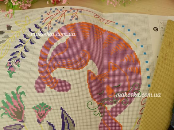 ВТ-222 Серія літній сон (чорний кіт) 40х40см, набір для вишивання хрестом Crystal Art (ЧМ)