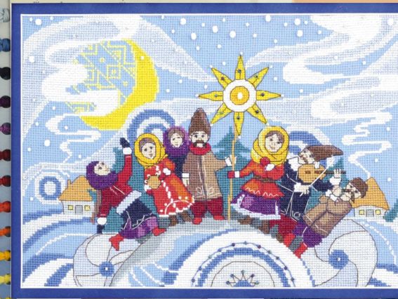 Колядки ВТ-235 Crystal Art Набір для вишивання хрестиком Колядки ВТ-235 Crystal Art Набір для вишивання хрестиком