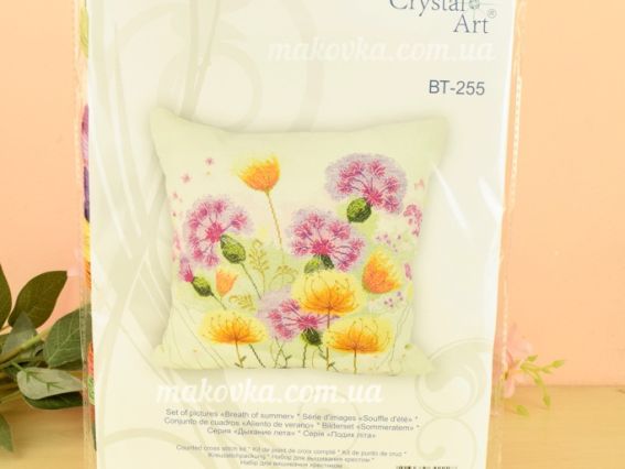 Набір для вишивання хрестом ВТ-255 подушка Подих літа , Crystal Art (ЧМ) 40х40см
