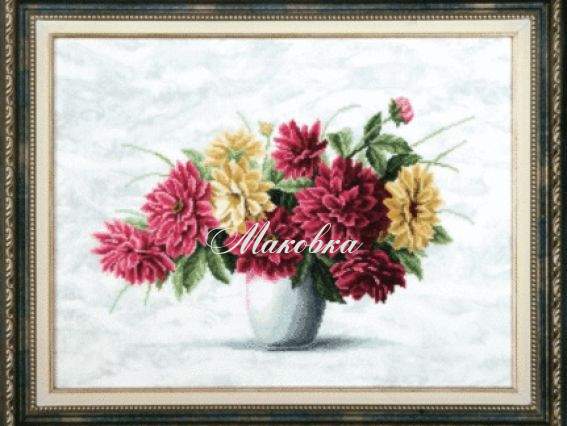 М-193 Багряний букет,  Чарівна мить набір для вишивання нитками