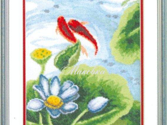 №424 Карпы, Чаривна мыть, набор для вышивания нитками №424 Карпы, Чаривна мыть, набор для вышивания нитками