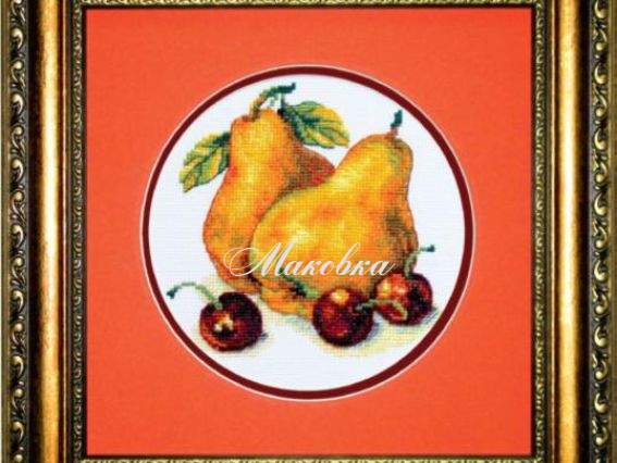 №452 Груші та вишні, Чарівна мить, набір для вишивання нитками №452 Груші та вишні, Чарівна мить, набір для вишивання нитками