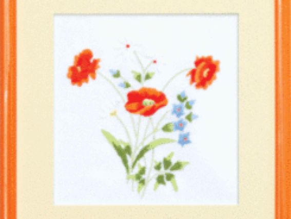 Вишивка гладдю Маки з волошками ГЛ-016 Чарівна Мить Вишивка гладдю Маки з волошками ГЛ-016 Чарівна Мить