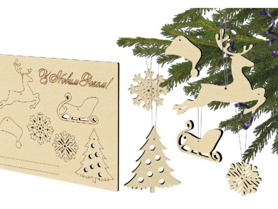 183-F Набір для творчості Новорічна листівка, фанера, 18х14,5см, Чарівна мить 183-F Набір для творчості Новорічна листівка, фанера, 18х14,5см, Чарівна мить