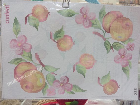 Яблоки К 238 Confetti Флизелин водорастворимый пришивной с рисунком 