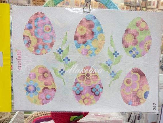 Писанки з квітами К 247 Confetti Флізелін водорозчинний пришивний з малюнком  Писанки з квітами К 247 Confetti Флізелін водорозчинний пришивний з малюнком 