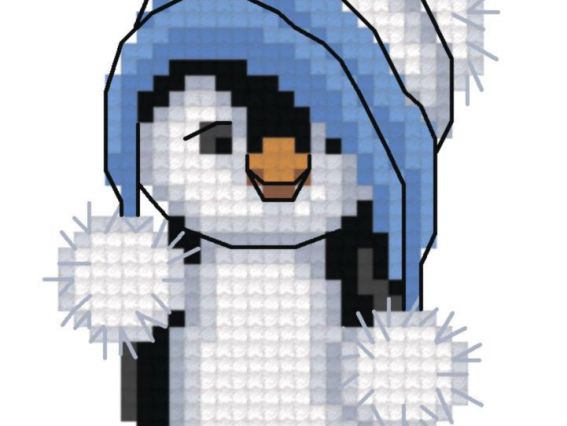 ВРК-15 Схема для вишивання хрестиком на водорозчинной канві Час утеплятися, 5,2х6,9см Чарівна мить