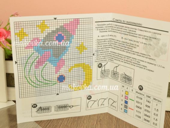 ВРК-22 Схема для вишивання хрестиком на водорозчинной канві Через терни до зірок, 6,9х6,7см Чарівна мить