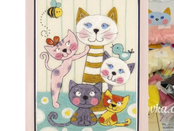 Набор для валяния картины В-211 Веселая семья, Чаривна мыть