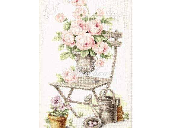 М-355 Літній натюрморт з трояндами, Чарівна мить набір для вишивання нитками
