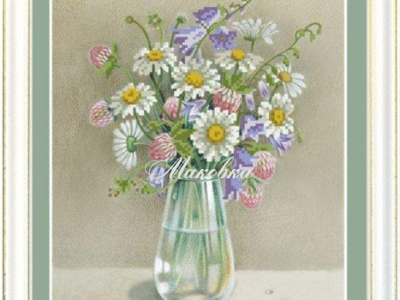 Схема на ткани СБ-020 Ромашки, Чаривна Мыть Схема на ткани СБ-020 Ромашки, Чаривна Мыть