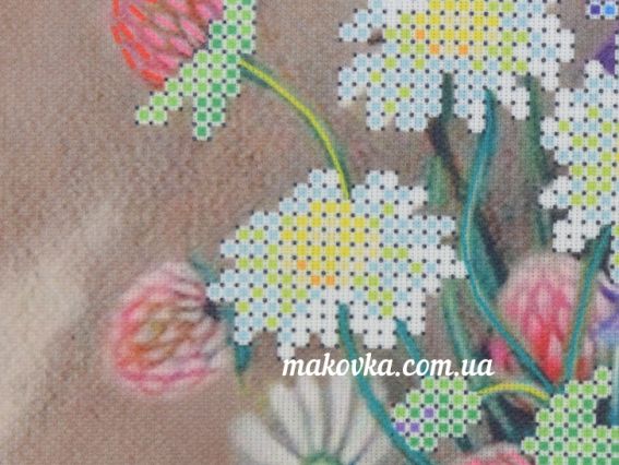 020-СБ Схема для вишивання бісером на авторской канві 21х26,5 ромашкі, Чарівна Мить