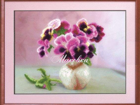 Схема на ткани СБ-172 Фиалка, 30х22,5 см, Чаривна Мыть Схема на ткани СБ-172 Фиалка, 30х22,5 см, Чаривна Мыть