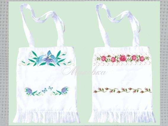 Сумка под вышивку пошитая, с бахромой, 236-10-09 - Т1-Т2 Белая, Чаривна мыть