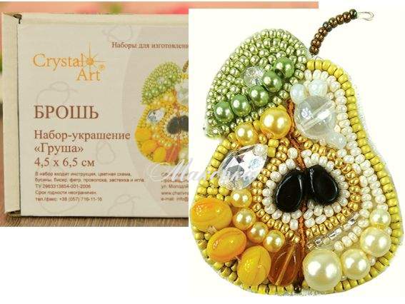 Брошь БП-205 Груша, Crystal Art Набір для вишивання Брошь БП-205 Груша, Crystal Art Набір для вишивання