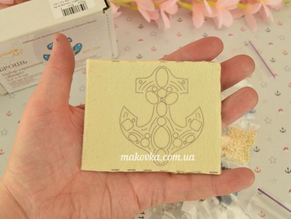 Набір для вишивання прикраса БП-206 Якір (брошь) 5,5х6см, Crystal Art (ЧМ)