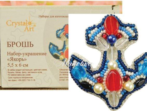 Брошь БП-206 Якір , Crystal Art Набір для вишивання прикраси Брошь БП-206 Якір , Crystal Art Набір для вишивання прикраси