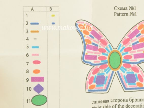 Набір для вишивання прикраса брошка БП-214 Метелик Crystal Art (ЧМ)