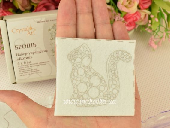 Набір для вишивання прикраса брошка Котик БП-220 Crystal Art (ЧМ) 